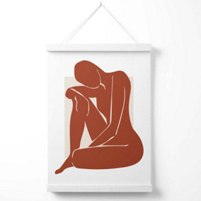 Matisse Nude Cream and Terracotta Poster with Hanger / 33cm / White