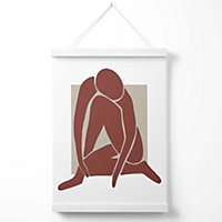 Matisse Nude Neutral Coloured Poster with Hanger / 33cm / White