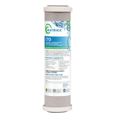 Matrikx CTO Chloramine Reduction Catalytic Carbon Block Water Filter - 10" x 2.5" - 5 Micron - Model No. 32-250-10