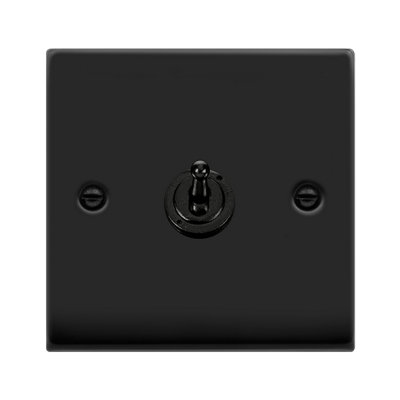 Matt Black 1 Gang 2 Way 10AX Toggle Light Switch - SE Home