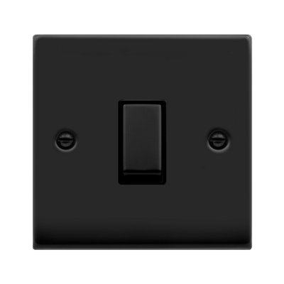 Matt Black 1 Gang 20A Ingot DP Switch - Black Trim - SE Home