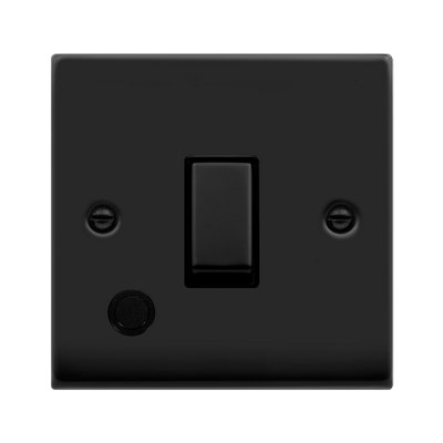 Matt Black 1 Gang 20A Ingot DP Switch With Flex - Black Trim - SE Home