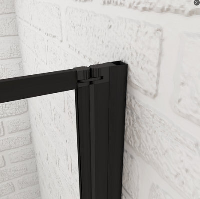 Matt Black 1000x1400mm 4 Fold Folding Bath Shower Screen Glass Panel