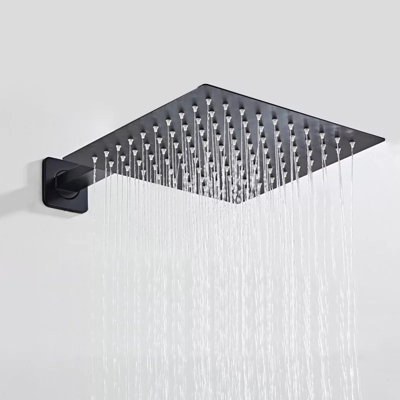 Matt Black Concealed Shower, Bathroom 8" Rain Head Brass Rare Wall Mounted Price Comparisons | Compare The Build