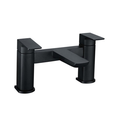 Matt Black Curve Basin Tap & Bath Filler Tap High Quality - 4
