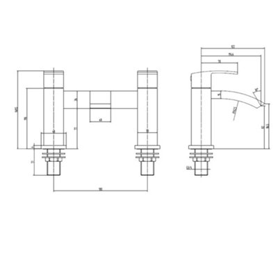 Matt Black Curve Basin Tap & Bath Filler Tap High Quality - 6