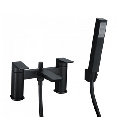 Matt Black Curve Basin Tap & Bath Shower Mixer Tap High Quality - 4