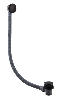 Matt Black Easy Clean Bath Click Clack Waste Overflow Brass Internals Heavy Duty