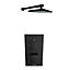 Matt Black Finish Thermostatic Concealed Shower With Fixed Overhead Drencher (Sea) - 1 Shower Head