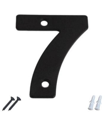 Matt Black Front Door Number 7 75mm 3 Inch Modern House Numeral Sign ...
