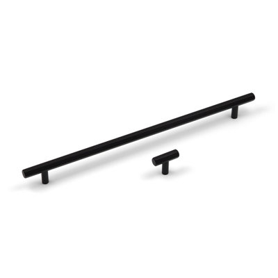Matt Black Hexagon T-Bar Pull Cabinet Bar Handle 320mm Upcycle Replacement