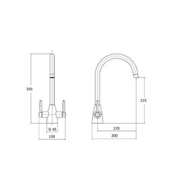 Matt Black Kitchen Tap Dual Lever Swivel Spout Mono Sink Mixer Modern Luxury Brass