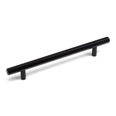 Matt Black Knurled Kitchen Cabinet T Bar Handle 160mm Pull Bedroom ...