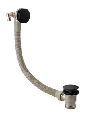 Milano Nero - Black Thermostatic Shower With Overflow Bath Filler And Riser Rail With Hand Shower (2 Outlet