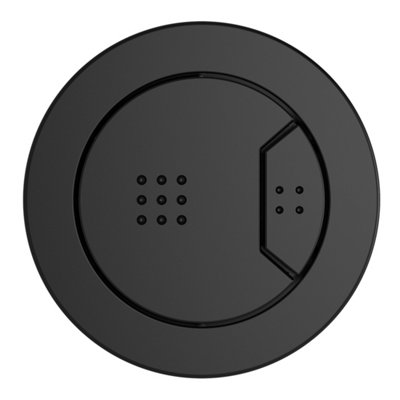 MATT BLACK ROUND PNEUMATIC AIR ASSISTED TOILET CISTERN DUAL FLUSH PUSH ...
