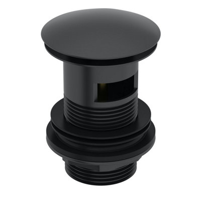 Matt Black Slotted Pop Up Waste Bathroom Basin Sink High Quality Brass Clicker Plug