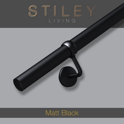 Matt Black Stair Handrail Kit - 1.2m X 40mm