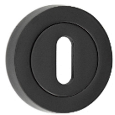 Matt Black Standard Keyway Escutcheon - 50mm Black Security Cover - Key Hole Cover