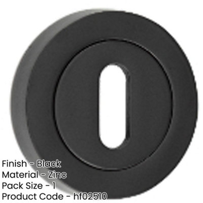 Matt Black Standard Keyway Escutcheon - 50mm Black Security Cover - Key ...