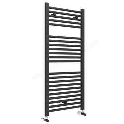 Matt Black Straight 1100 x 600 Heated Towel Rail Warmer Radiator 22mm D  Rail | DIY at Bu0026Q