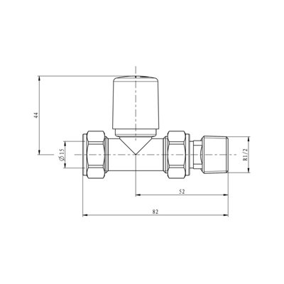 Matt Black Straight Black Radiator Valves 15mm (PAIR)