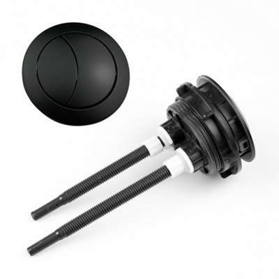 Matt Black Toilet Seat Hinges & Dual Flush Button for Close Coupled Toilets