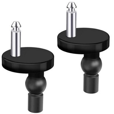 Matt Black Top Fix Toilet Seat Hinges Adjustable (Pair) DIY at B&Q