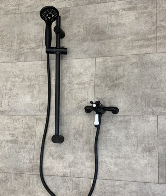 Matt Black Traditional Thermostatic Dual Control Shower Mixer Valve ...