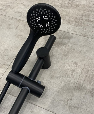 Matt Black Traditional Thermostatic Dual Control Shower Mixer Valve ...