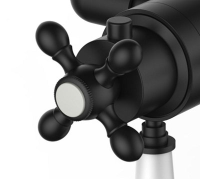 Matt Black Traditional Thermostatic Dual Control Shower Mixer Valve ...