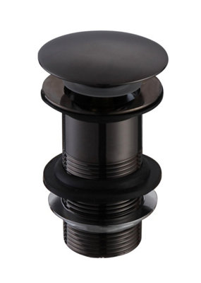 Matt Black Unslotted Sprung Basin Waste Sink Plug Click Clack Pop Up