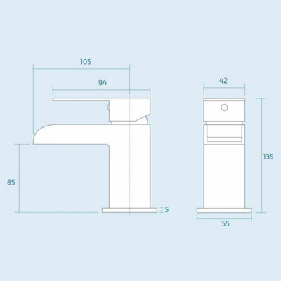 Matt Black Waterfall Basin Mono Mixer Tap Including Clicker Waste - 3