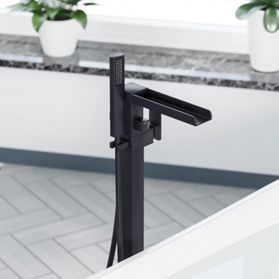 Matt Black Waterfall Freestanding Bath Shower Mixer Tap Price Comparisons | Compare The Build