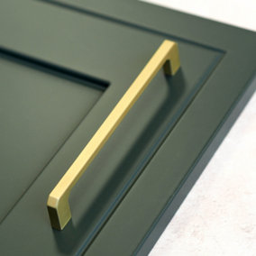 Matt Brass Gold Modern Cabinet Square Angled Handle 160mm Cupboard Door Drawer Pull Angular Bathroom Bedroom