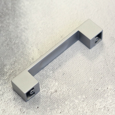 Matt Chrome Thick Squared Handle 128mm Kitchen Cupboard Drawer Cabinet Wardrobe Furniture Silver Grey