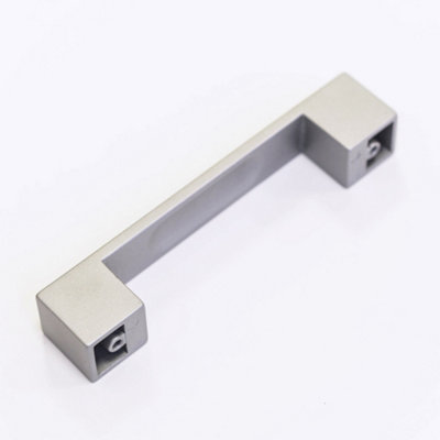 Matt Chrome Thick Squared Handle 128mm Kitchen Cupboard Drawer Cabinet Wardrobe Furniture Silver Grey