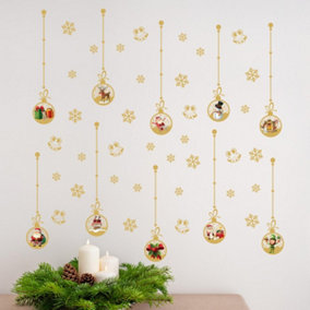 Matt Gold Christmas Ornaments Wall Stickers Wall Stickers Wall Art, DIY Art, Home Decorations, Decals