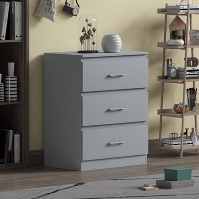 Matt Grey Chest Of 3 Drawers Tromso DIY at B&Q
