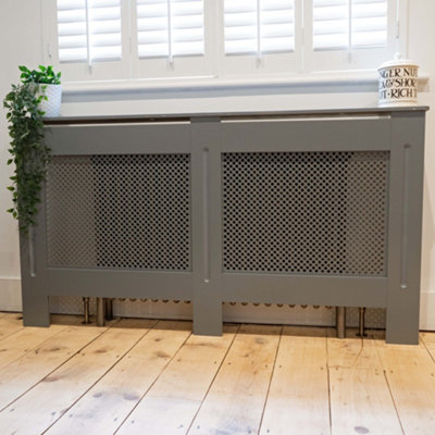 Matt Grey Diamond Radiator Cover - Large