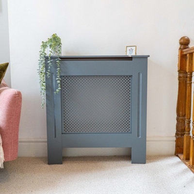 Matt Grey Diamond Radiator Cover - Small