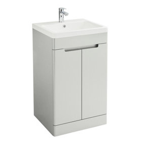 Matt Grey Selkirk 500mm 2 Door Vanity Basin Sink Unit Bathroom