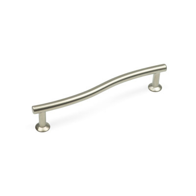 Matt Nickel Curved Bar Cabinet Handle Kitchen Cupboard Door Drawer Pull ...