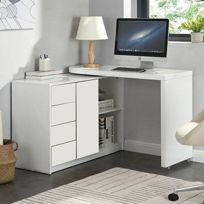 White gloss deals office furniture