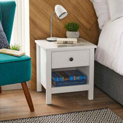 Matt white bedside table discount