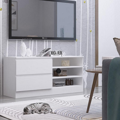 Matte white deals tv stand