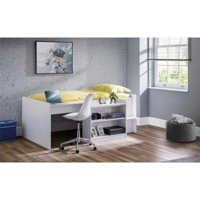 Matt White Mid Sleeper Bed - Single 3ft (90cm)