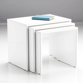 Matt White Nest Of 3 Tables Modern Design