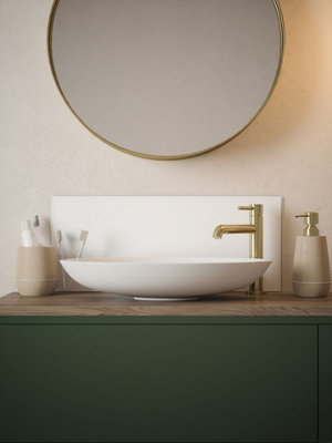 Matt White - Self Adhesive - Toughened Glass Bathroom Splashback 250mm x 500mm x 4mm