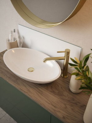 Matt White - Self Adhesive - Toughened Glass Bathroom Splashback 250mm x 500mm x 4mm
