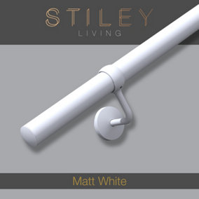 Matt White Stair Handrail Kit - 1.2m X 40mm